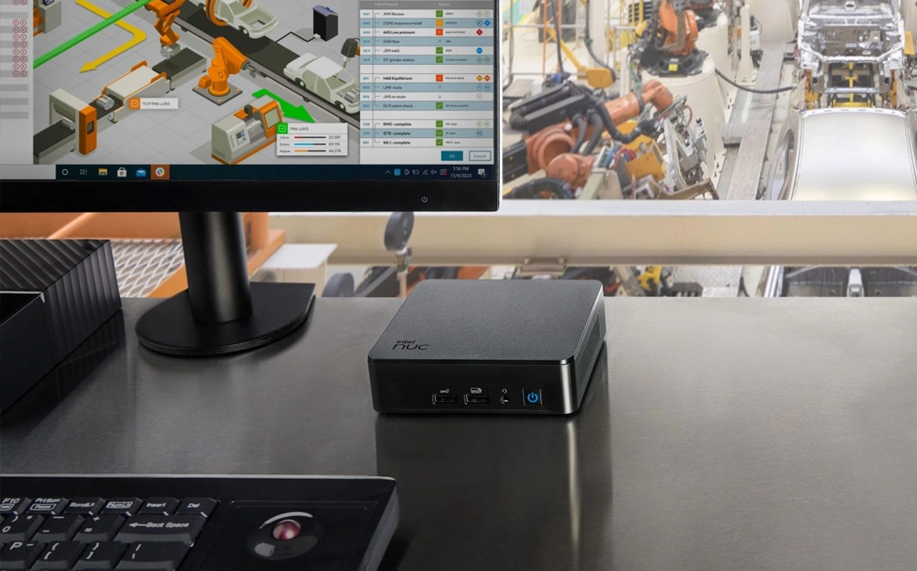 Intel NUC mini PC desk setup