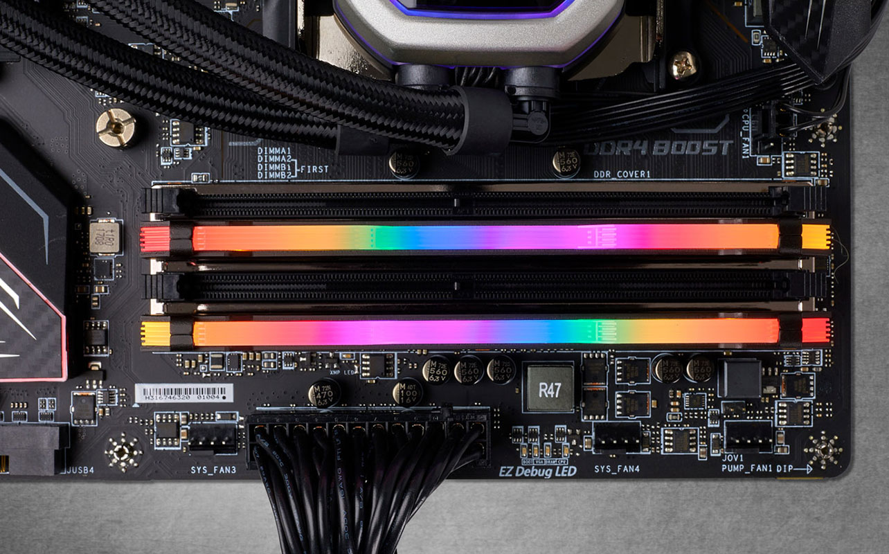 RGB RAM installed on motherboard