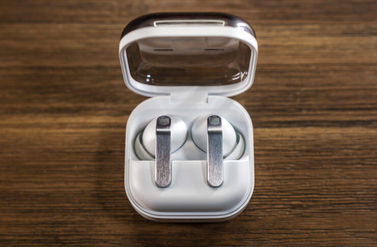 The Galaxy Buds4 Pro bring great improvements that stand out most with Samsung phones Samsung Galaxy Buds4 Pro open case on a table.