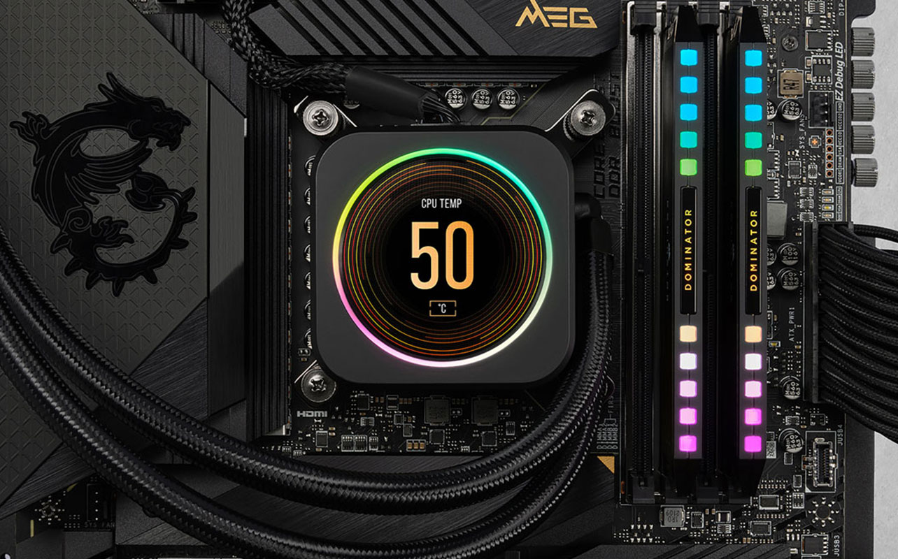 CPU cooler and RAM on motherboard