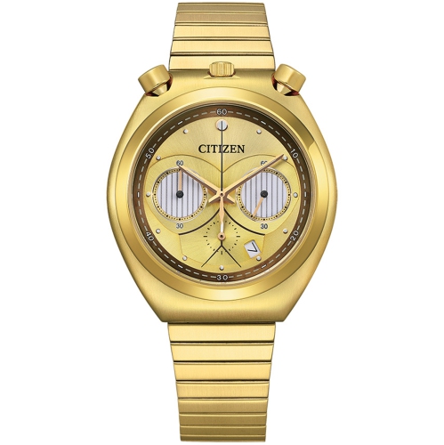 Star Wars Mens C-3PO Japanese Quartz Watch 38mm Gold-Tone Stainless Steel Case and Bracelet with Gold-Tone Dial