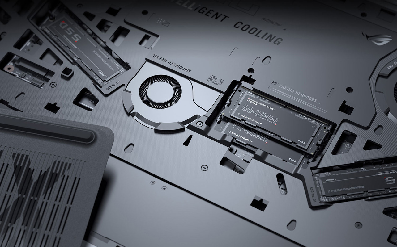 Laptop component storage
