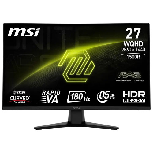 MSI 27" WQHD 180Hz 0.5ms Curved LED Gaming Monitor