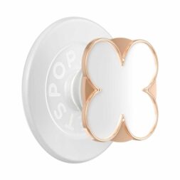 PopSockets PopGrip for MagSafe Round with adapter enamel clover rose gold