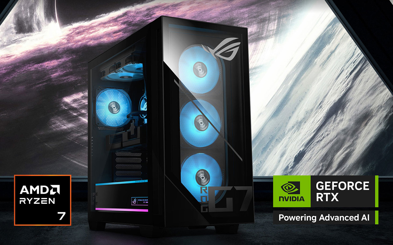 Asus gaming desktop with Ryzen 7 and NVIDIA gforce RTX