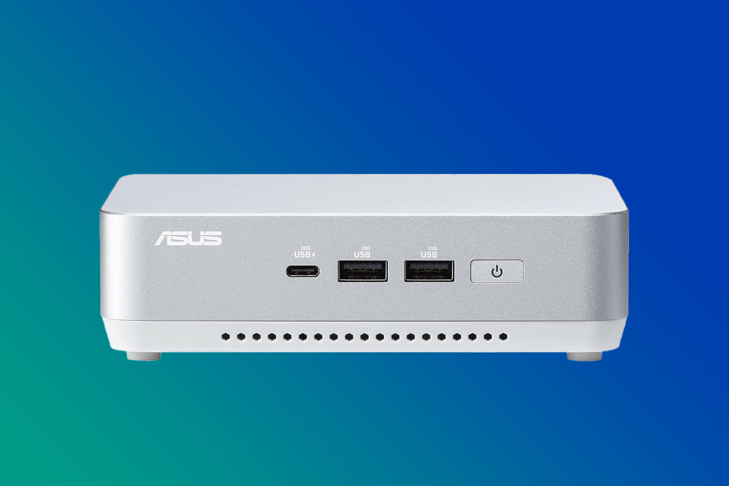 ASUS NUC 14 Pro+ Mini PC in silver.