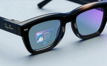 Ray-Ban Meta smart glasses with built-in display.