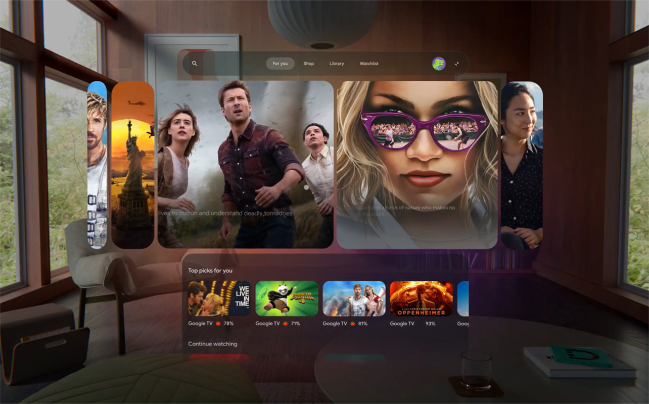 Android XR user interface.