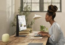 A women working on her computer.