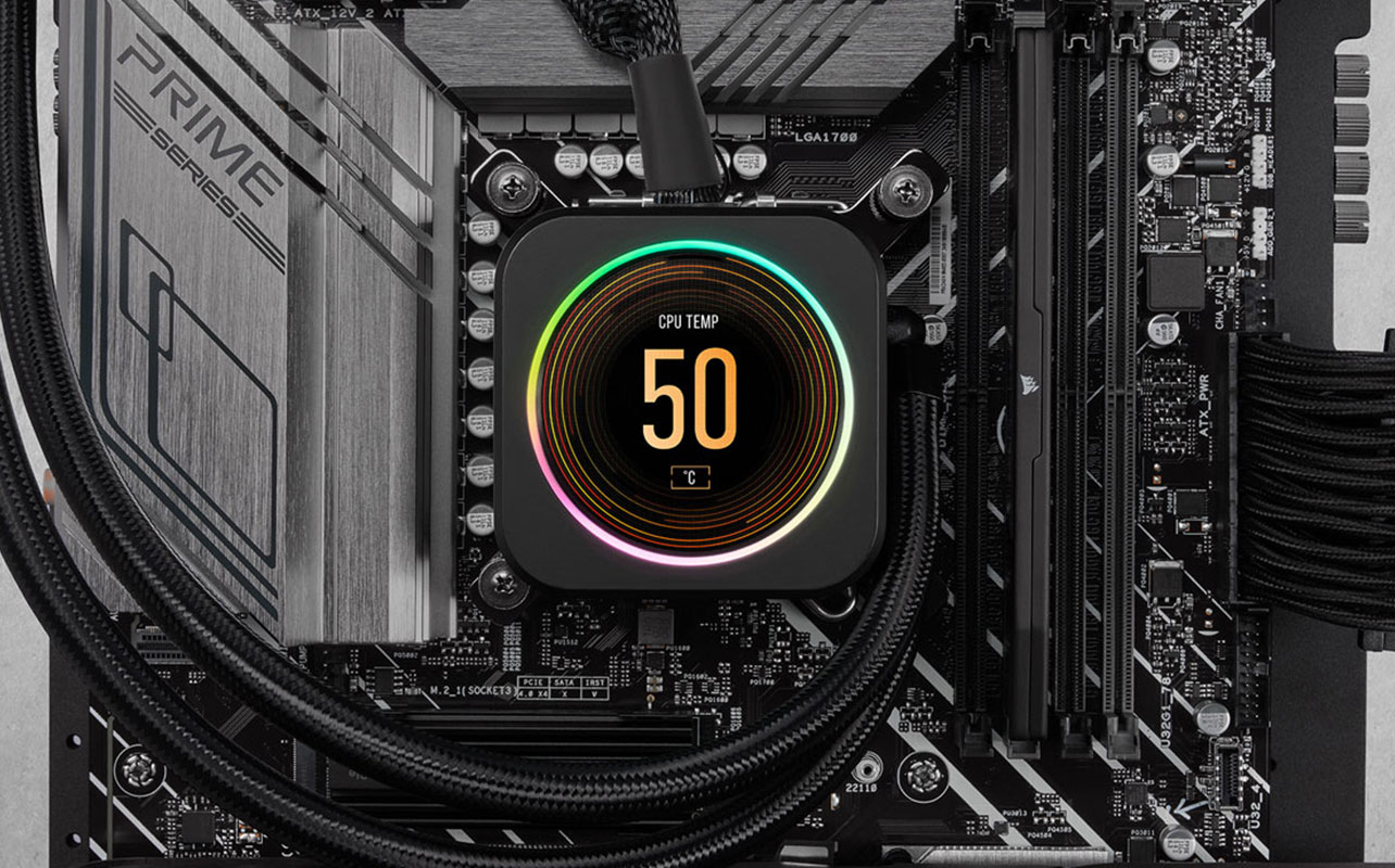 CPU cooler fan with display temperature