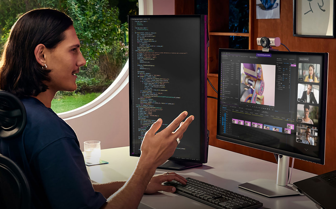 Logitech webcam being used to stream a meeting
