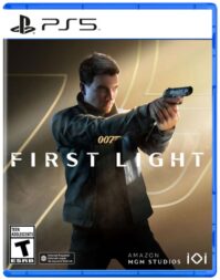 007 First Light PS5 box art showing young James Bond aiming a pistol.