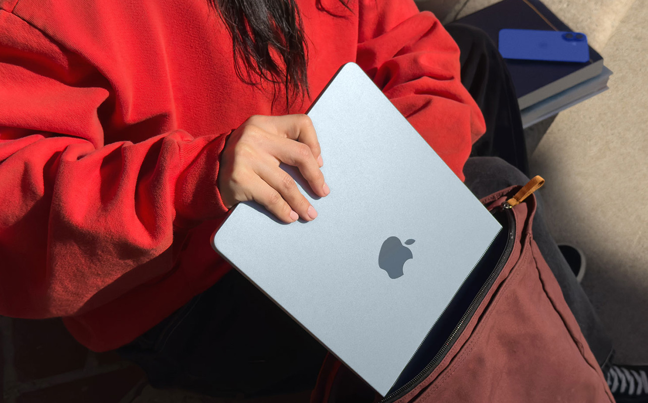 MacBook in a sleeve