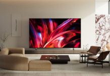 Sony Bravia 9 II True RGB TV wall mounted in living room.