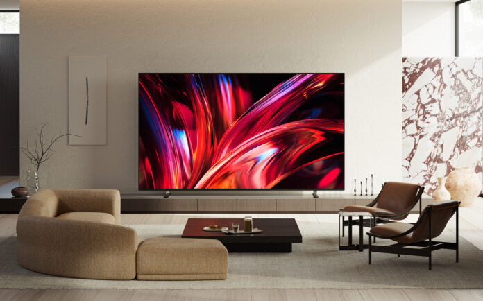 Sony Bravia 9 II True RGB TV wall mounted in living room.
