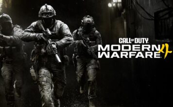 Call of Duty: Modern Warfare 4 promotional art showing three soldiers and the game logo.