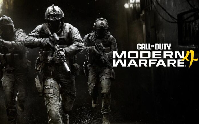 Call of Duty: Modern Warfare 4 promotional art showing three soldiers and the game logo.