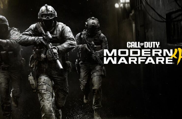 Call of Duty: Modern Warfare 4 promotional art showing three soldiers and the game logo.