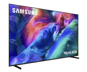 Samsung R85H Micro RGB TV on an angle
