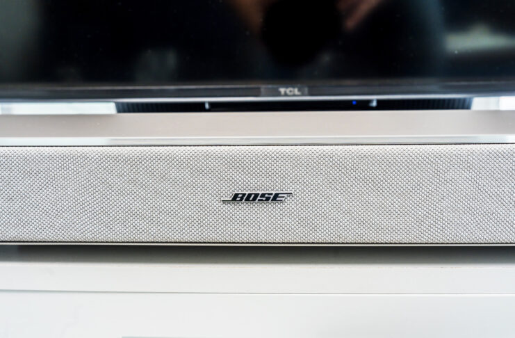 Bose Lifestyle Ultra Soundbar up close.