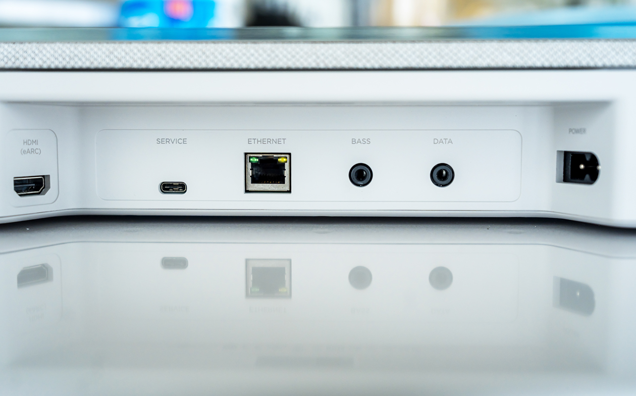 Rear ports on Bose Lifestyle Ultra Soundbar.
