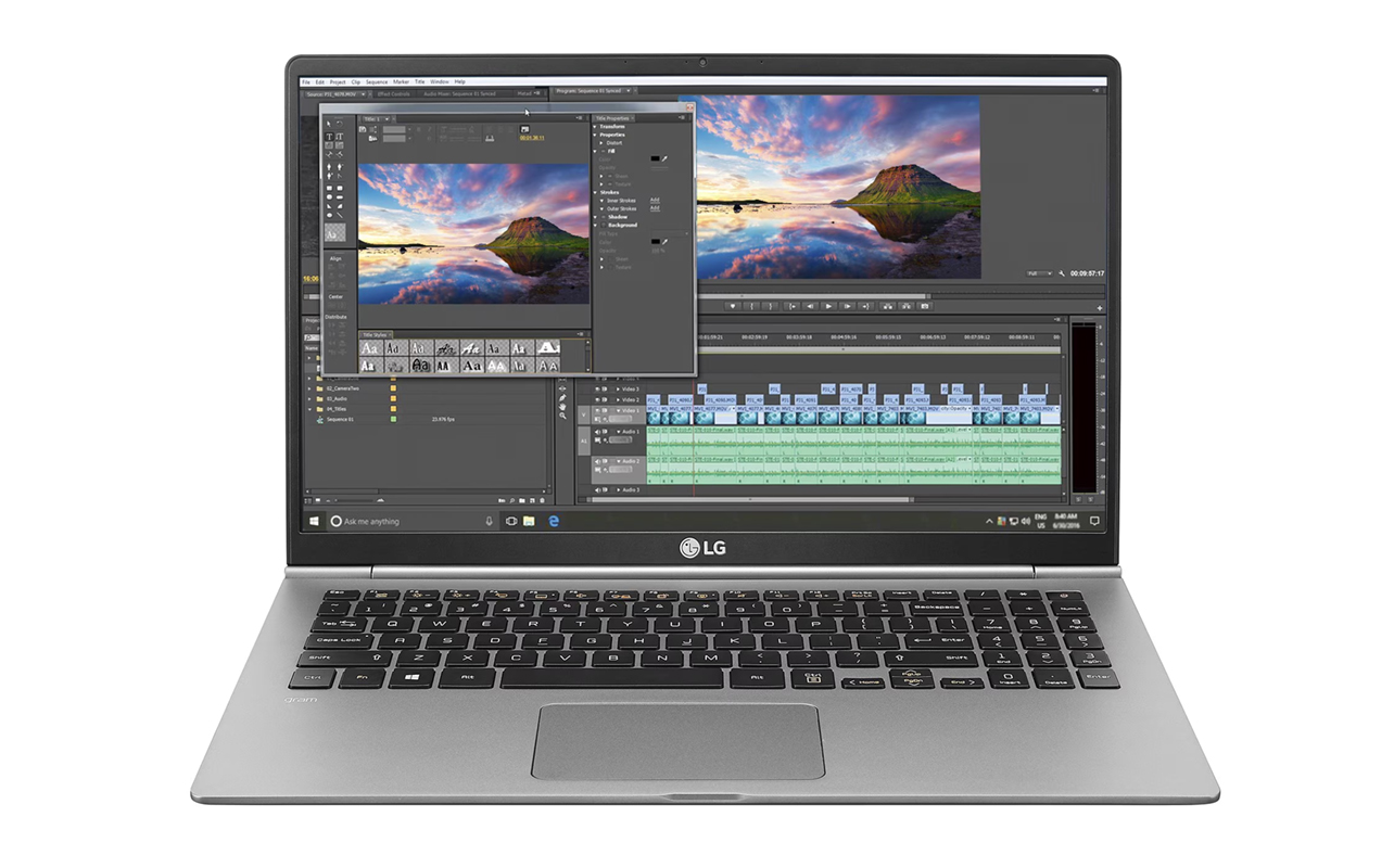 LG Gram laptop on white background.