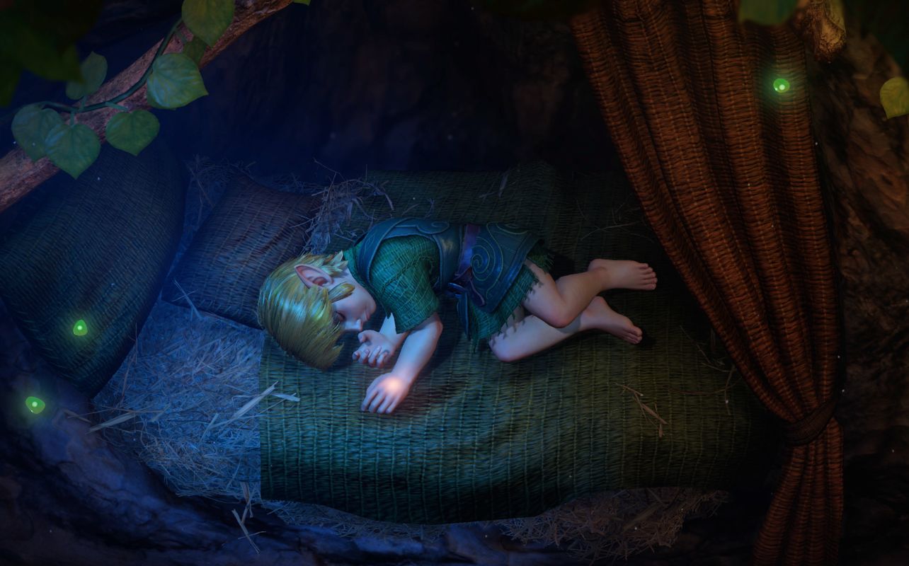 Nintendo Direct art with Link lying on a bed of hay.