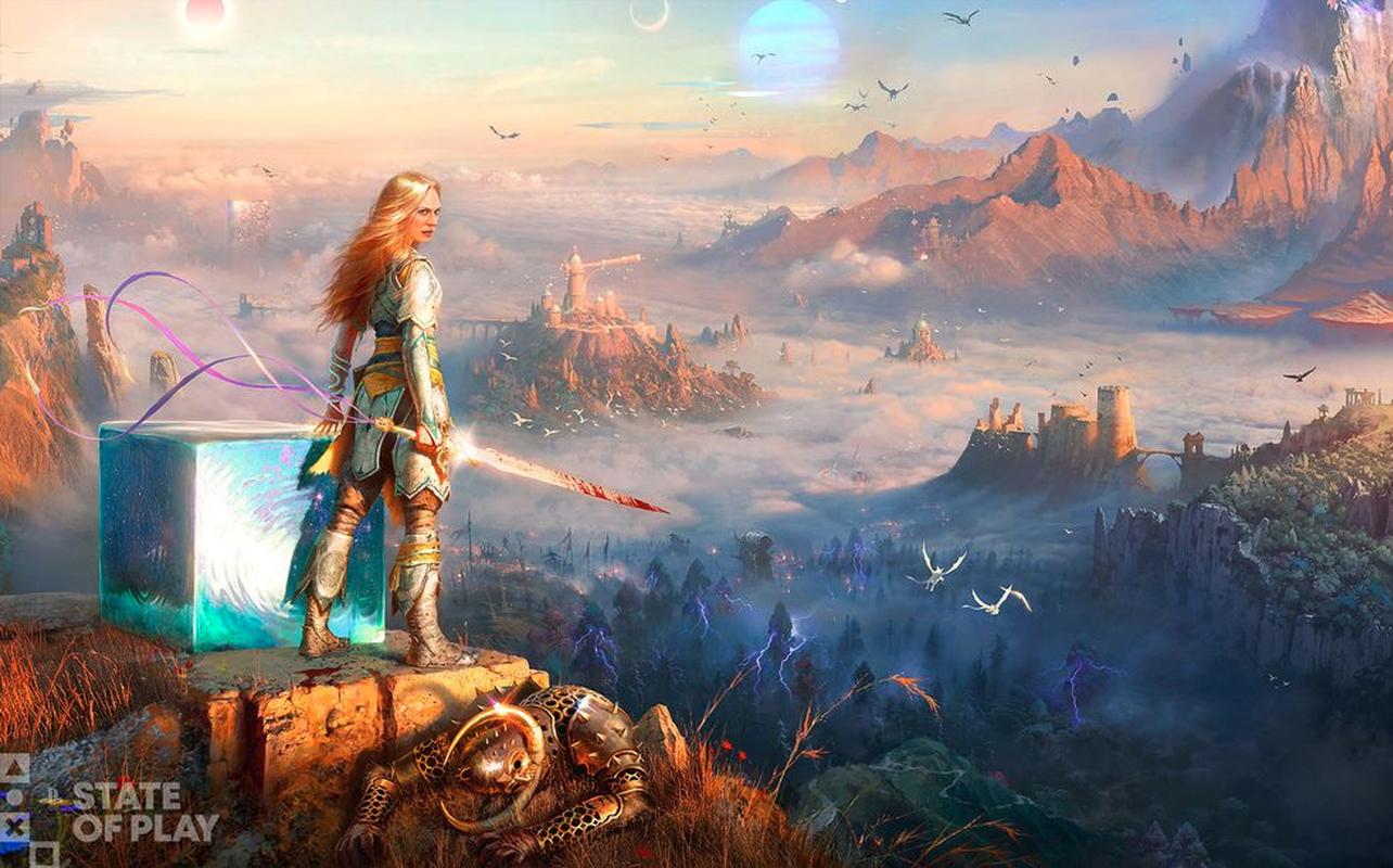 God of War Laufey artwork showing Faye overlooking a fantasy landscape during the PlayStation State of Play June 2026 showcase.