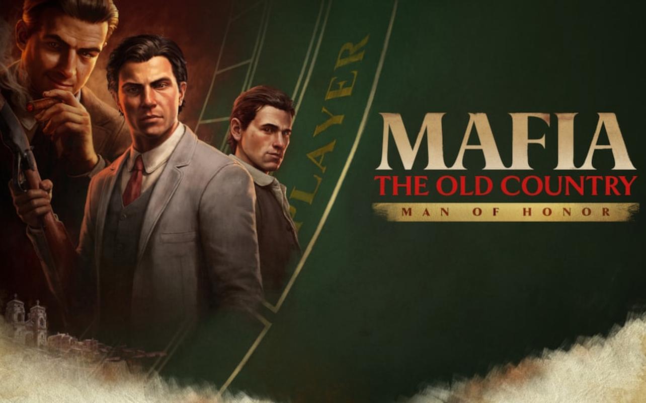 Mafia: The Old Country Man of Honor key art showing three characters beside the expansion logo.