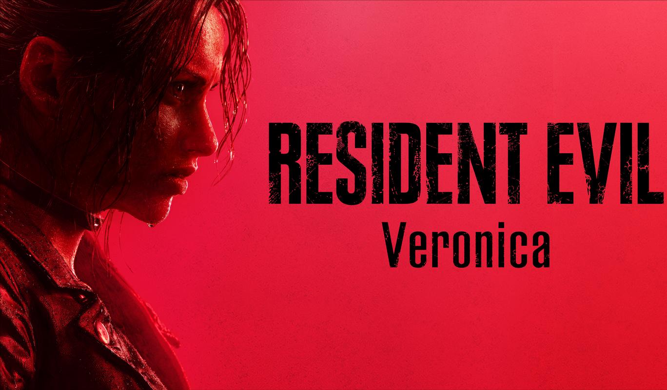 Resident Evil Veronica key art showing Claire Redfield in profile against a red background.