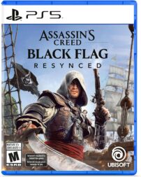 Assassin’s Creed Black Flag Resynced PlayStation 5 cover art with a banner and blue trim.