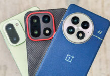 OnePlus phones fanned out together.