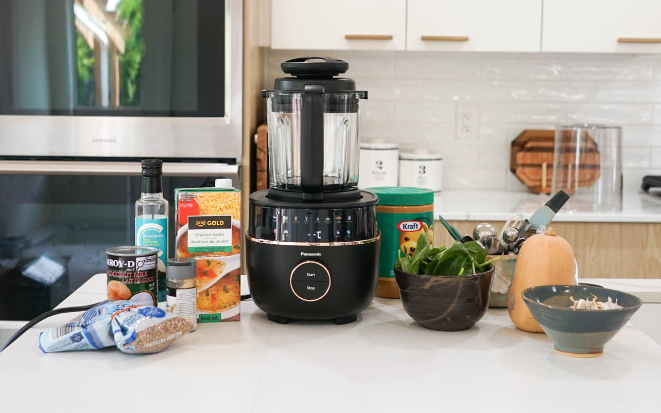 Making coconut lentil butternut soup on this Panasonic blender & soup maker