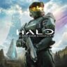 Master Chief stands on Alpha Halo in Halo: Campaign Evolved.