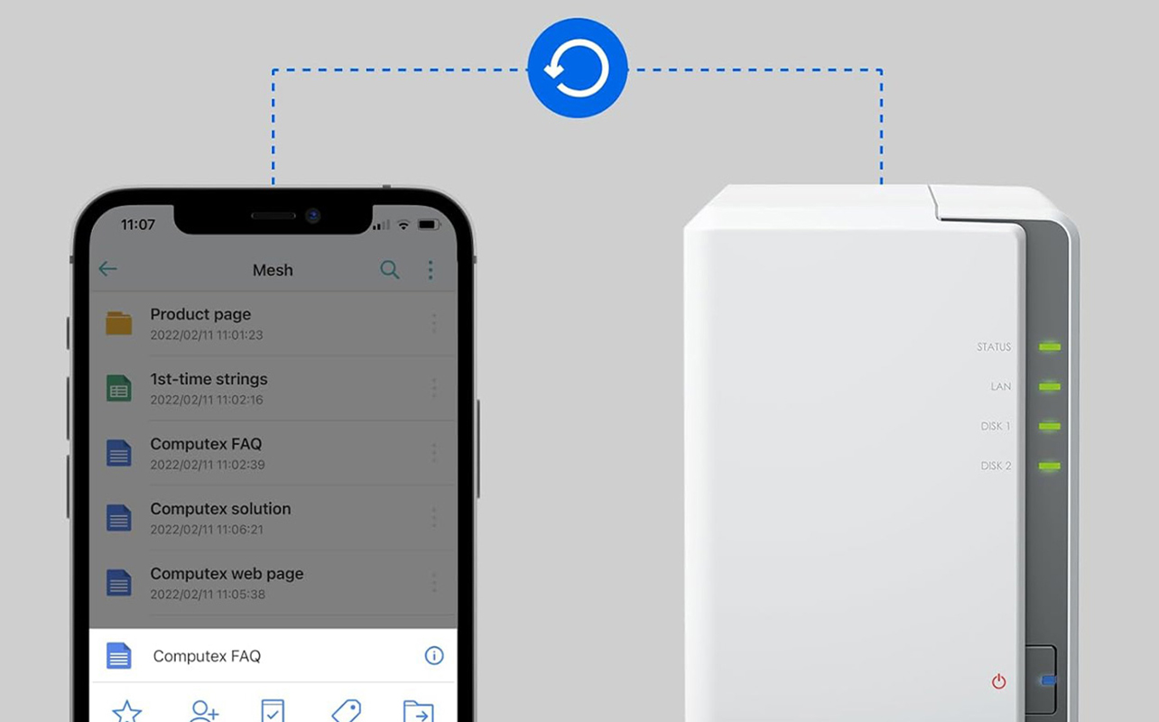 Smartphone syncing with Synology NAS