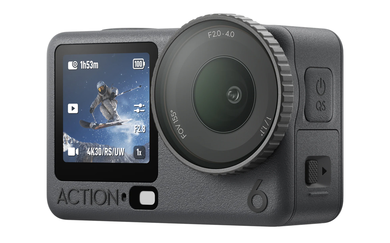 DJI Osmo Action 6 front on white background.
