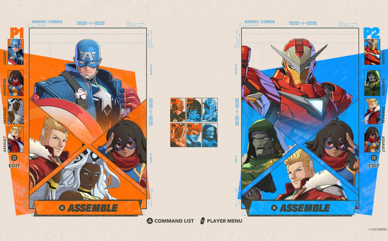 MARVEL Tokon Fighting Souls PS5 screenshot with character selection screen.