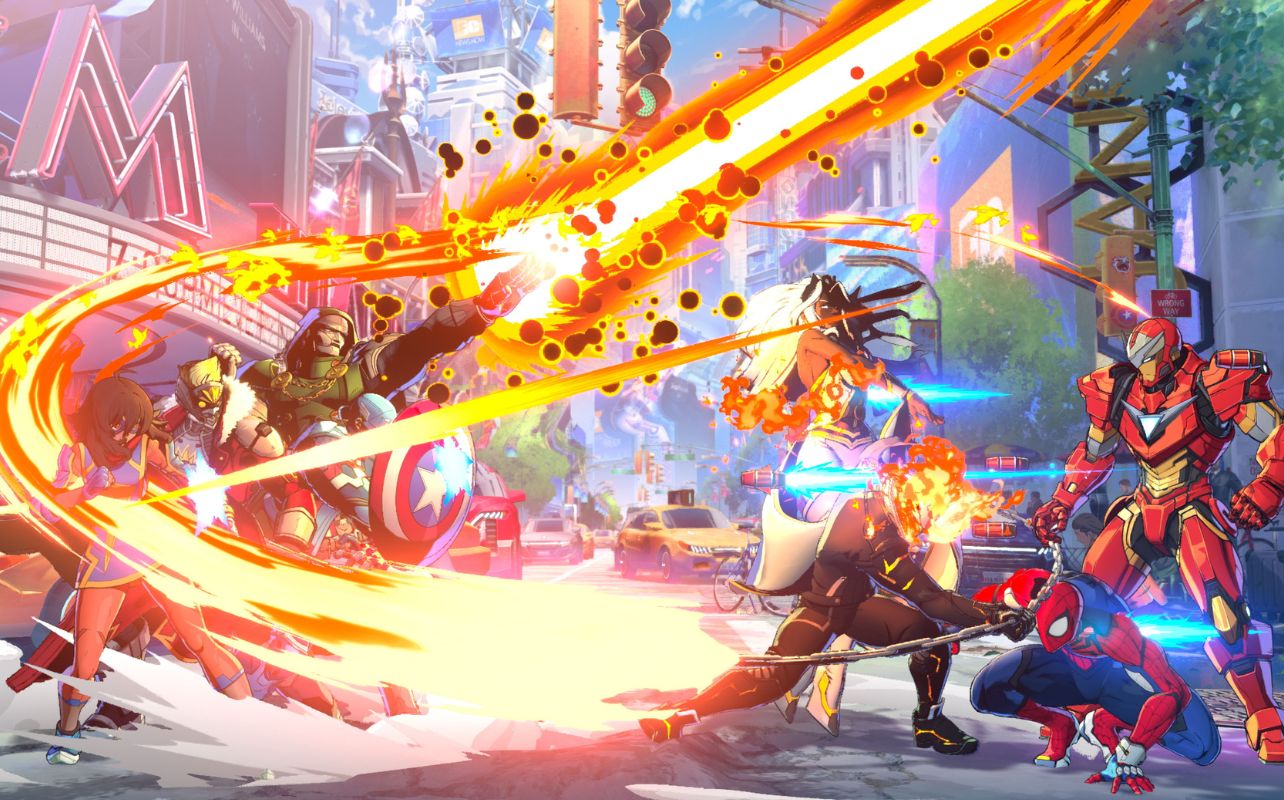 MARVEL Tokon Fighting Souls PS5 screenshot with plenty of effects in an intense battle.