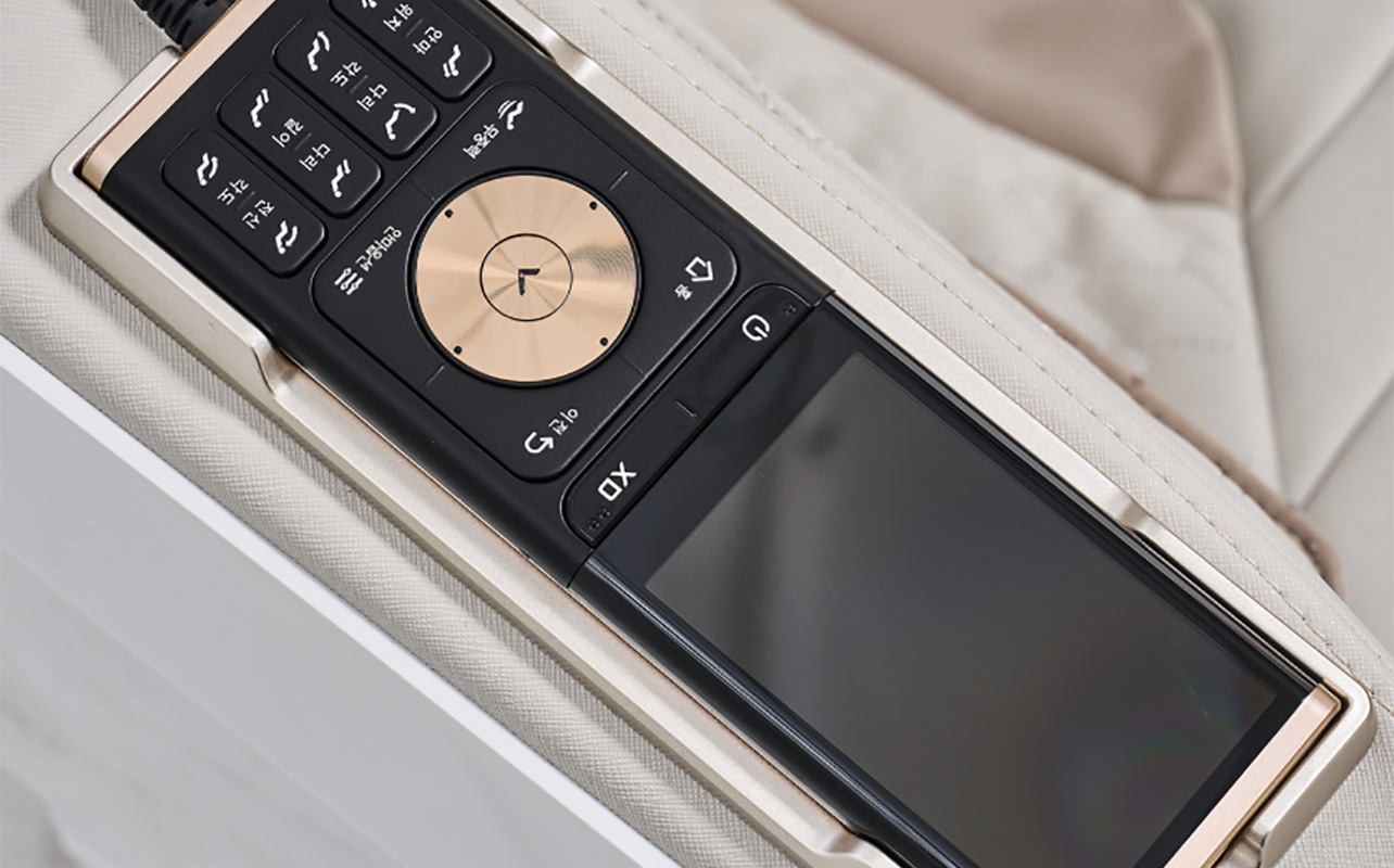 A remote for the Bodyfriend Falcon massage chair.