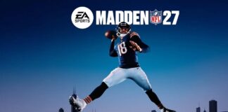 Madden NFL 27 artwork featuring a Chicago Bears quarterback above the Chicago skyline.
