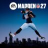 Madden NFL 27 artwork featuring a Chicago Bears quarterback above the Chicago skyline.