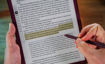 Highlighting text on Kindle Scribe Colorsoft.