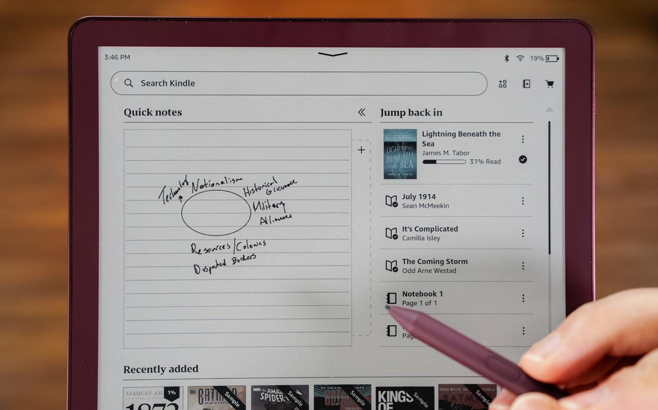 Kindle Scribe Colorsoft home screen.