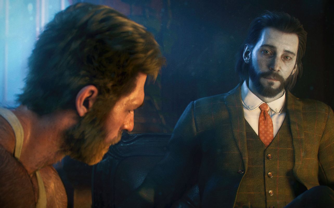 Wolverine et Essex se regardent dans une scène dramatique de Marvel's Wolverine.