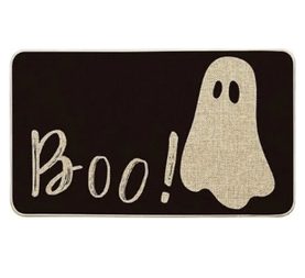 Ghost Boo Halloween Doormat, Seasonal Halloween Holiday Floor Mat for Indoor Outdoor 20x31''