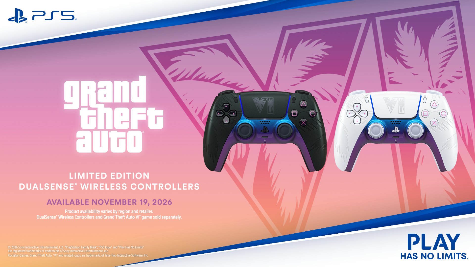 PlayStation reveals GTA VI Limited Edition DualSense controllers