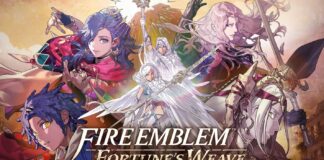 Key artwork for Fire Emblem: Fortune’s Weave featuring the game’s main characters.