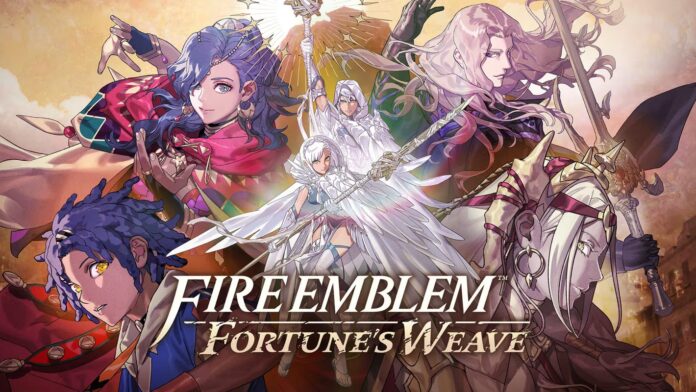 Key artwork for Fire Emblem: Fortune’s Weave featuring the game’s main characters.
