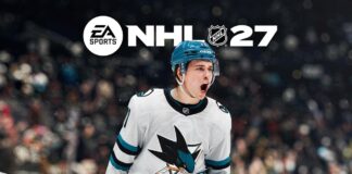 NHL 27 feature image featuring San Jose Sharks forward Macklin Celebrini beneath the EA SPORTS NHL 27 logo.