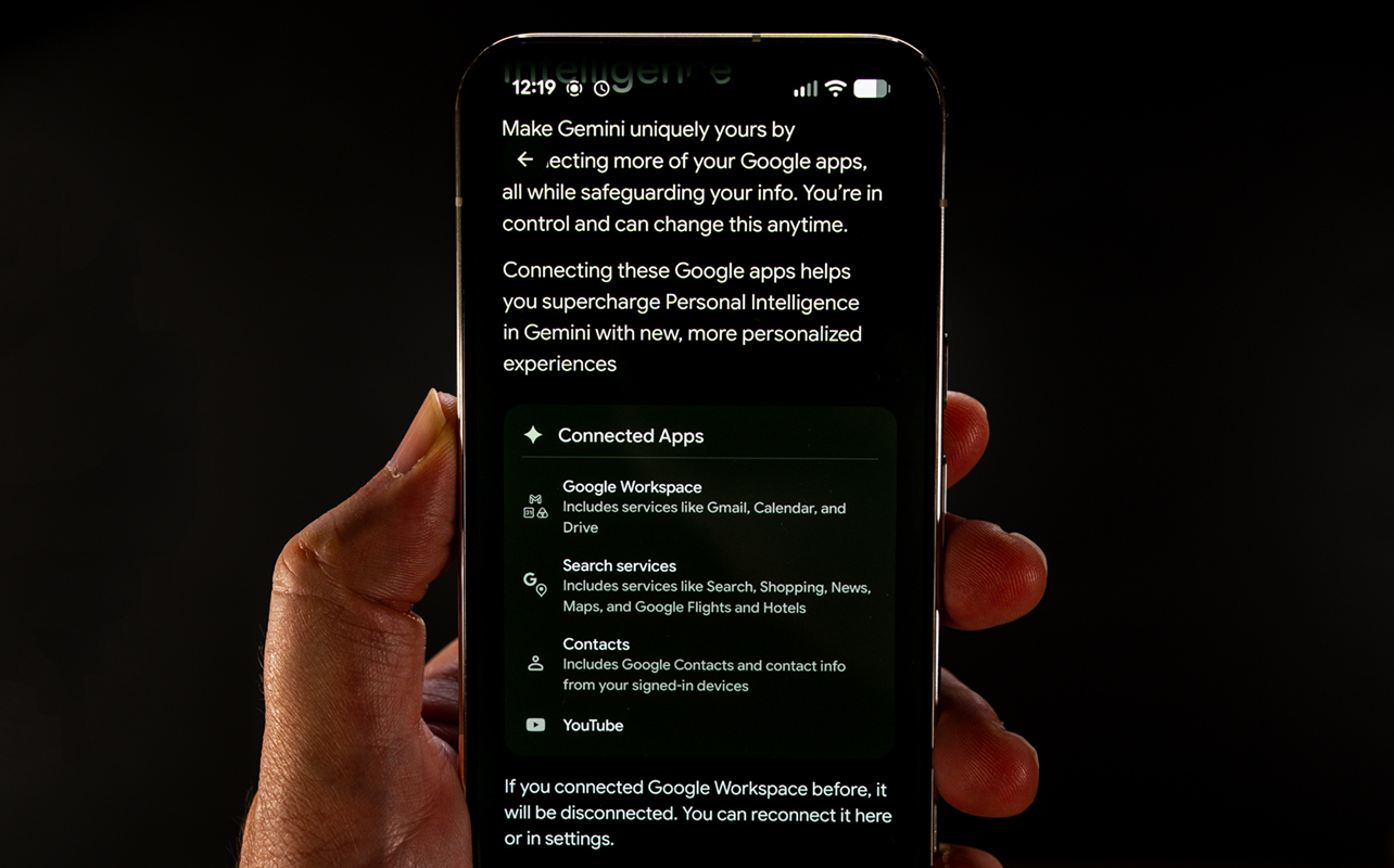 Personal Intelligence setup on Google Pixel 11 Pro XL.